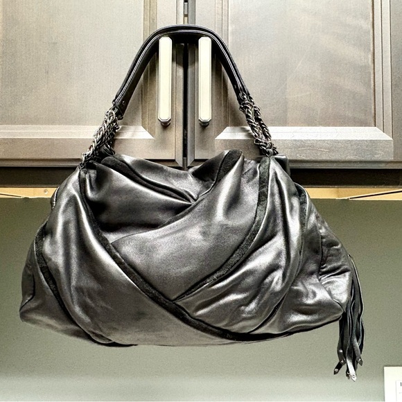 Cole Haan Black Leather Shoulder Bag - Picture 3 of 8